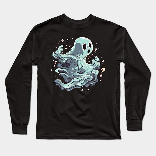 Eerie Halloween Ghoul Art - Spooky Season Delight Long Sleeve T-Shirt by Captain Peter Designs